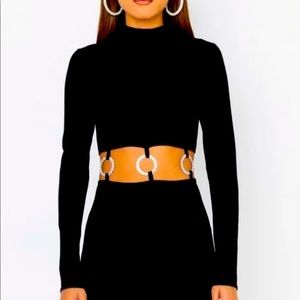 NEW WITH TAGS - High neck, cut out, mini dress Size: XS